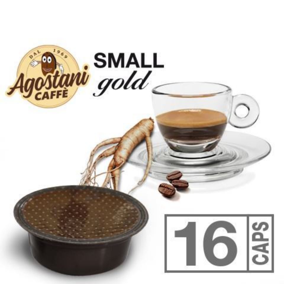 Bild von 16 Ginseng Agostani SMALL GOLD Kapseln kompatibel mit Lavazza a Modo Mio Bild von 16 Ginseng Agostani SMALL GOLD Kapseln kompatibel mit Lavazza a Modo Mio