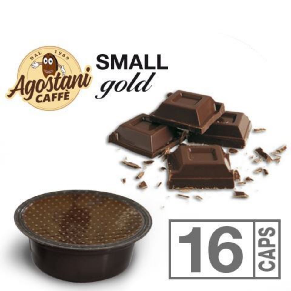 Bild von 16 Agostani SMALL GOLD Schokoladenkapseln, kompatibel mit Lavazza a Modo Mio