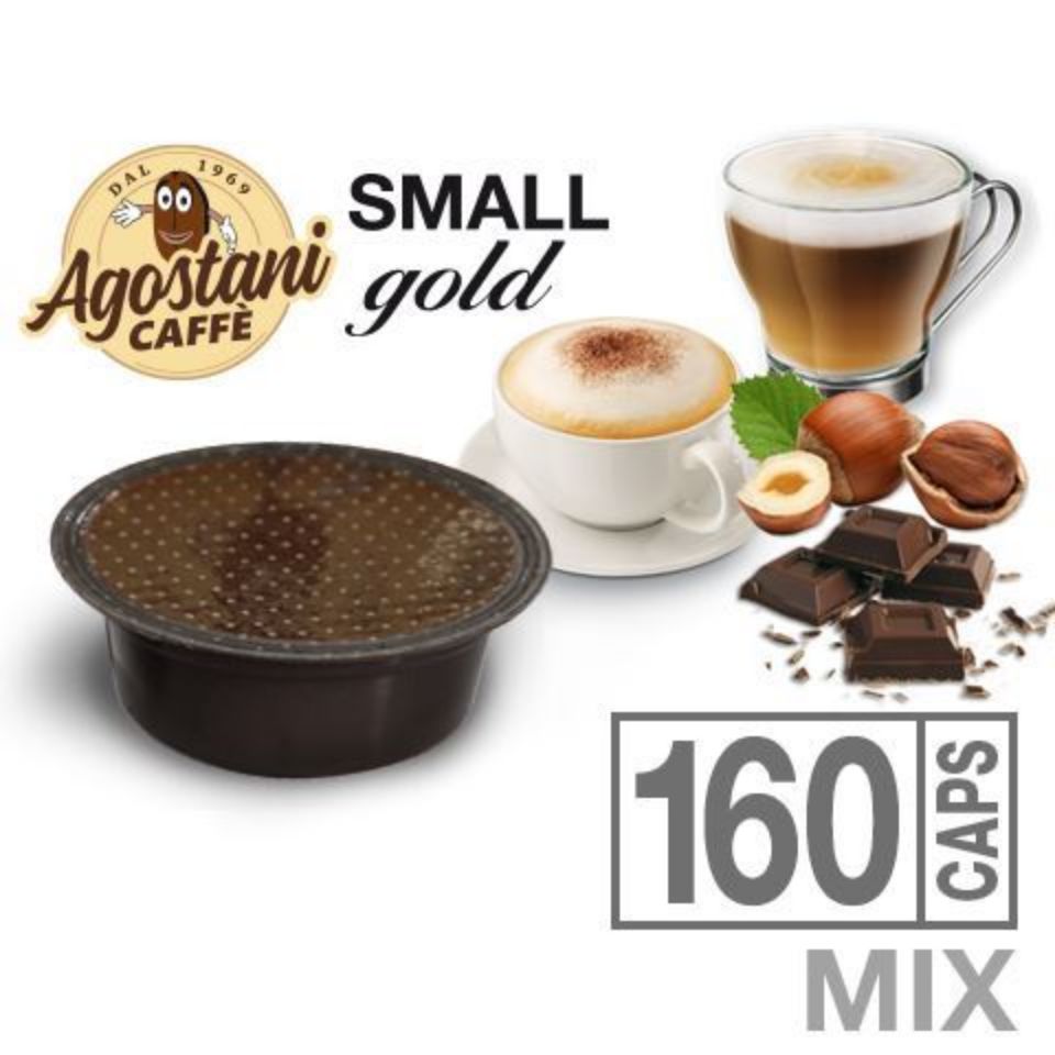 Bild von Angebot: 160 GEMISCHTE lösliche Agostani SMALL GOLD-Kapseln, kompatibel mit Lavazza A Modo Mio, kostenloser Versand