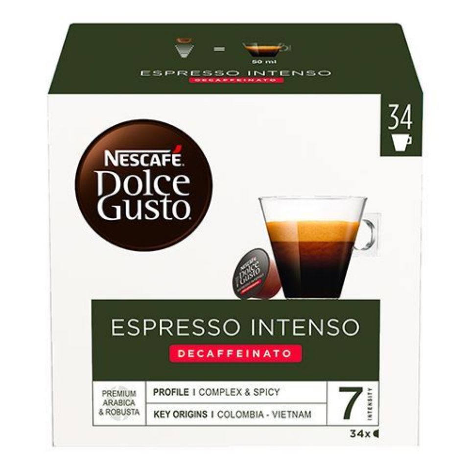 Bild von 102 Kapseln Nescafé Dolce Gusto Espresso Intenso ENTKAFFEINIERT Bild von 102 Kapseln Nescafé Dolce Gusto Espresso Intenso ENTKAFFEINIERT