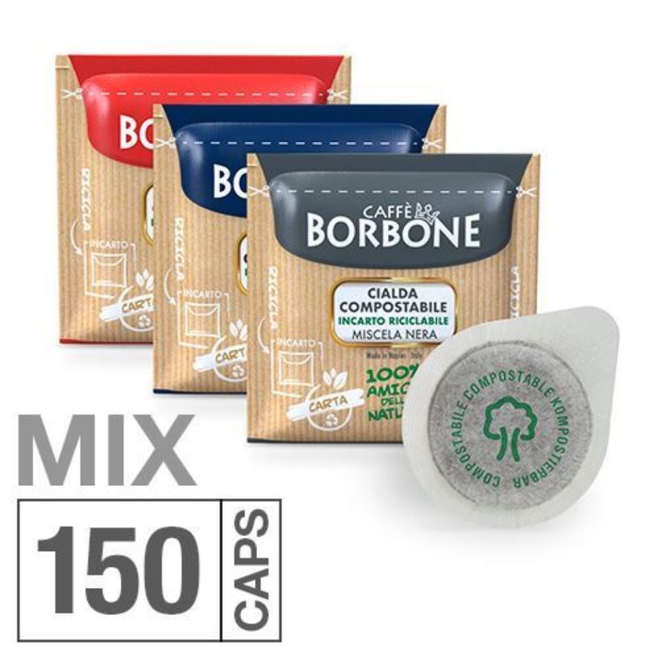 Bild von SONDERANGEBOT: 150 Kaffeepads 44 mm MIX ESE caffè Borbone mit Versand kostenlos 