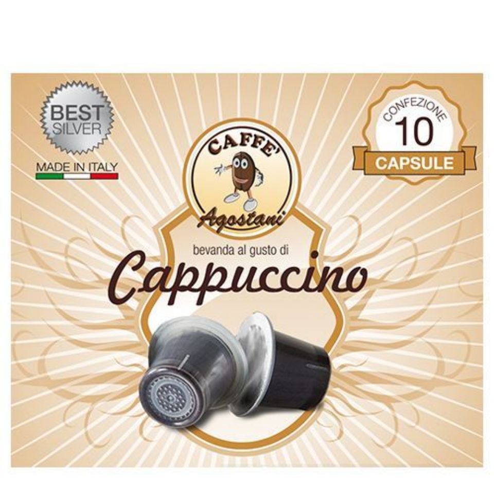 Bild von 10 Kapseln Cappuccino Agostani Best Silver kompatibel mit Nespresso