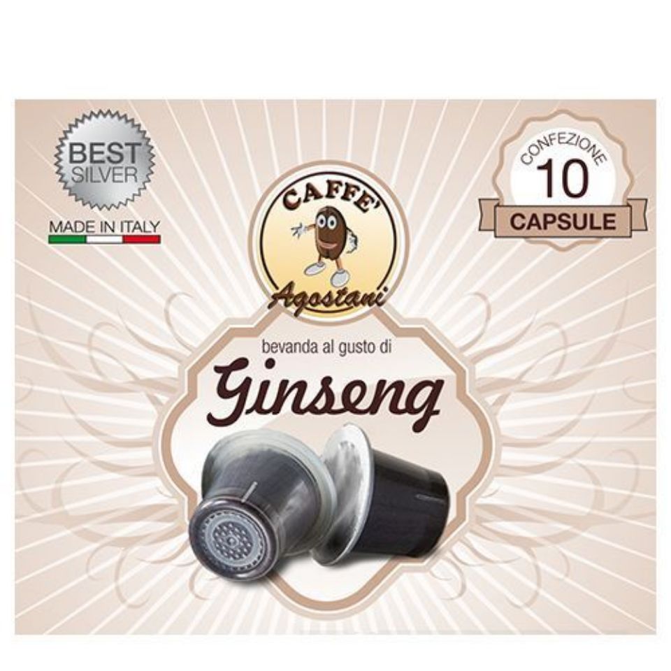 Bild von 10 Kapseln Ginseng Agostani Best Silver kompatibel  mit Nespresso