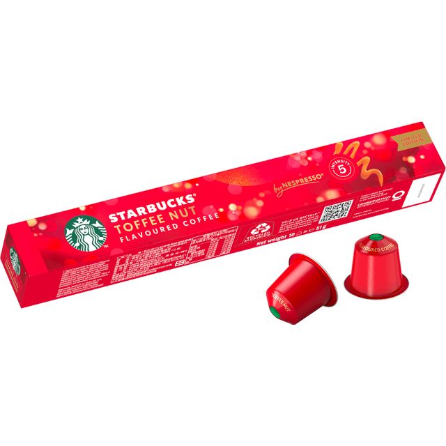 Bild von 10 STARBUCKS Kapseln Toffee Nut Flavoured by Nespresso Limitierte auflage, Süßes Toffee & geröstete Nüsse 