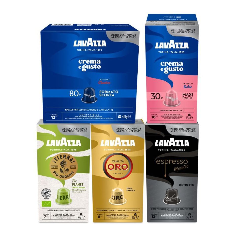 Bild von Angebot: 140 Alu-Kapseln Caffè MIX Lavazza kompatibel Nespresso mit kostenlosem Versand