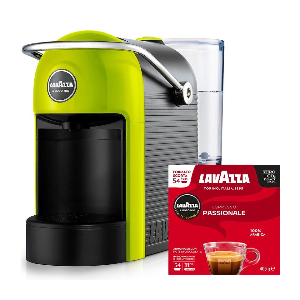 Bild von Angebot: JOLIE Limetten-Kaffeemaschine + 216 Kapseln Lavazza A Modo Mio Passionale mit kostenlosem Versand