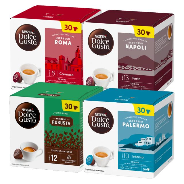 Zeige Details für 120 GEMISCHTE Kapseln Sortiment Italienische Inspiration Nescafé Dolce Gusto Bild von 120 GEMISCHTE Kapseln Sortiment Italienische Inspiration Nescafé Dolce Gusto