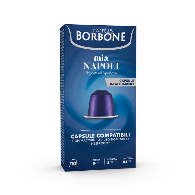 Zeige Details für 100 Aluminiumkapseln Caffè Borbone Mischung MIA NAPOLI kompatibel mit Nespresso Bild von 100 Aluminiumkapseln Caffè Borbone Mischung MIA NAPOLI kompatibel mit Nespresso