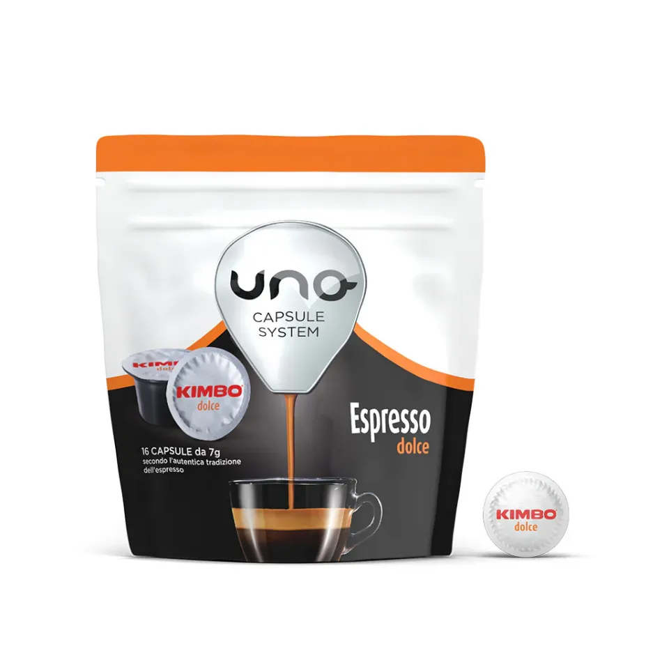 Bild von 96 Kapseln caffè Kimbo für Maschinensystem UNO Mischung Espresso Dolce