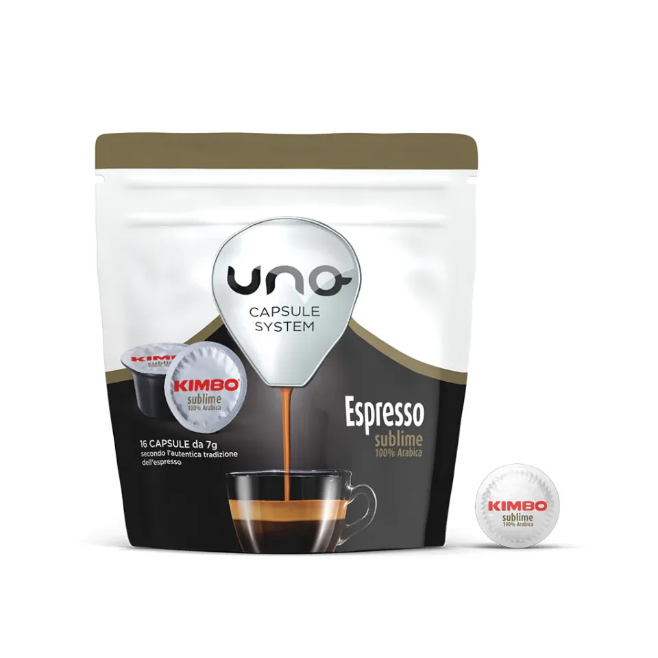 Bild von 96 Kapseln caffè Kimbo für Maschinensystem UNO Mischung Sublime 100% Arabica