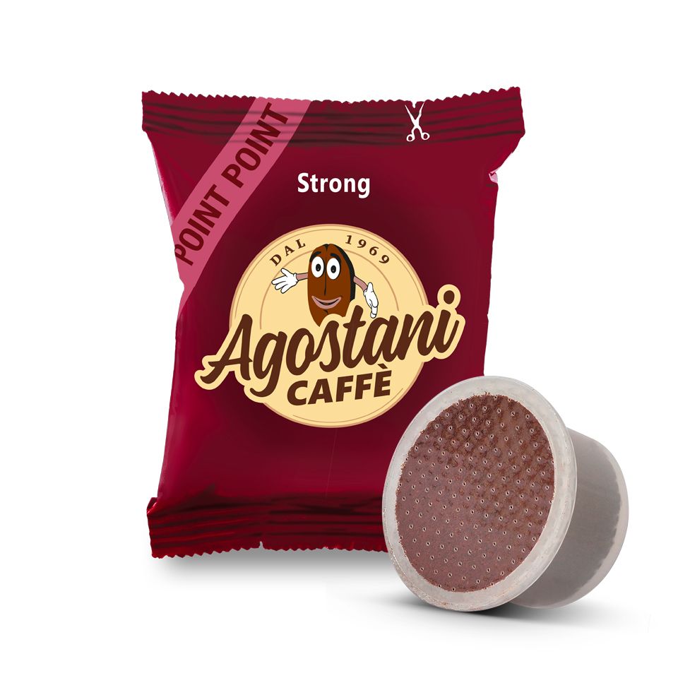 Bild von 100 Kaffeekapseln Agostani STRONG Einzeldosis kompatibel mit Kaffeemaschine LAVAZZA Point El3200 und Pininfarina 