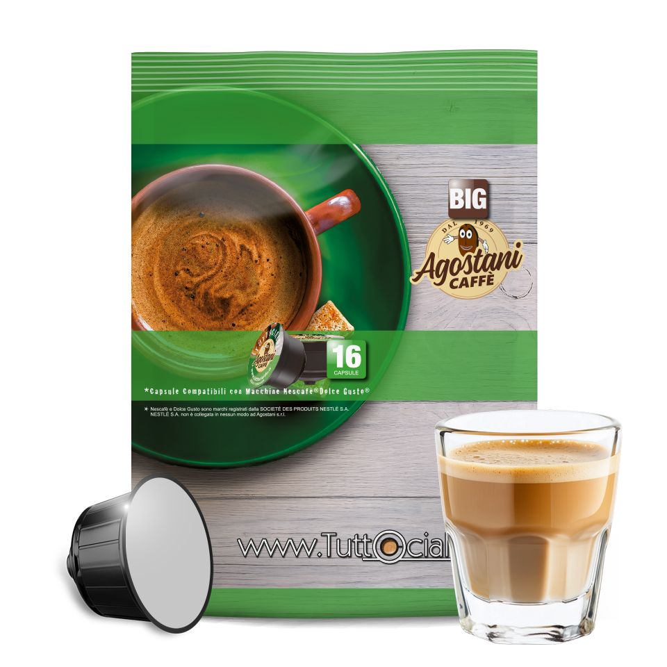 Bild von 16 Kapseln Agostani Big Cortado kompatibel Nescafè Dolce Gusto      