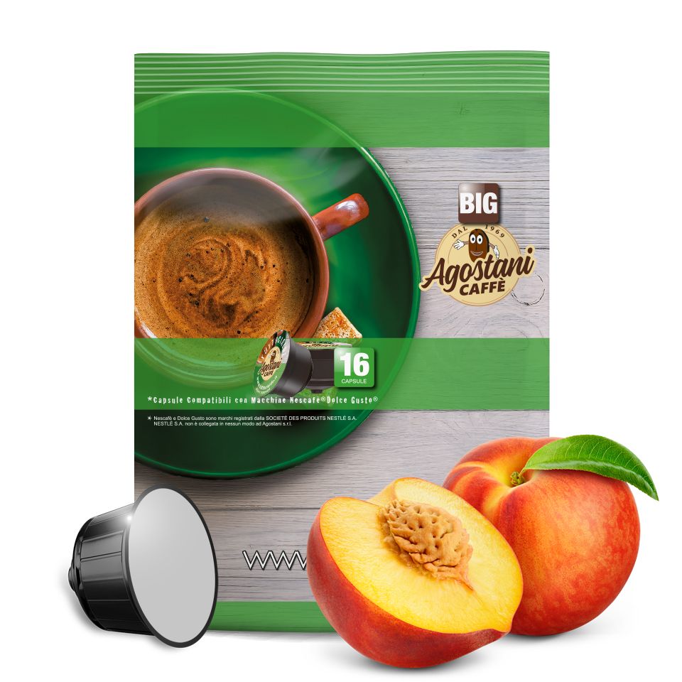 Bild von 16 Kapseln Agostani BIG GOLD Pfirsichtee kompatibel Nescafè Dolce Gusto