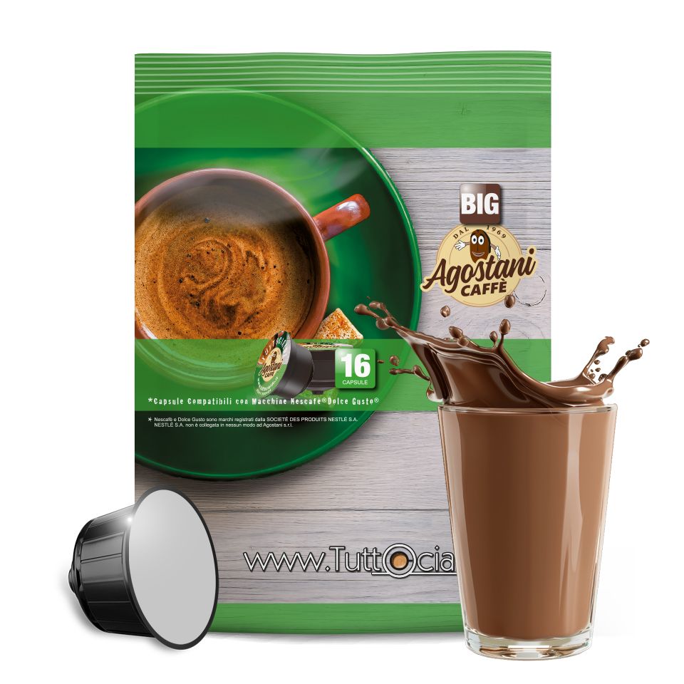 Bild von 16 Kapseln Schokoladengetränk Agostani BIG kompatibel Nescafè Dolce Gusto