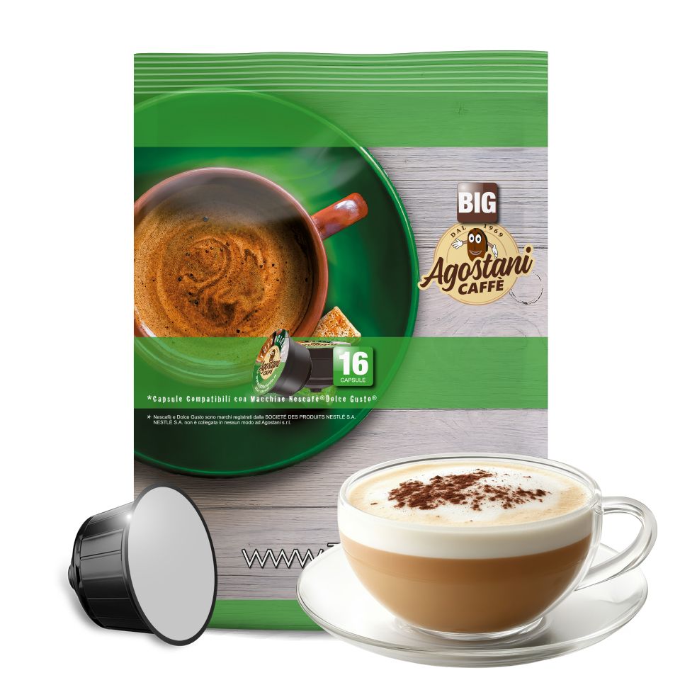 Bild von 16 Kapseln Agostani Big Cappuccino kompatibel Nescafé Dolce Gusto