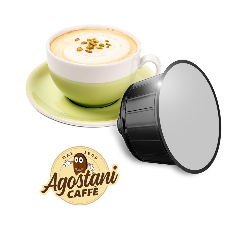 Bild von 16 Capsule Agostani Big Cappuccio al Pistacchio compatibili Nescafé Dolce Gusto