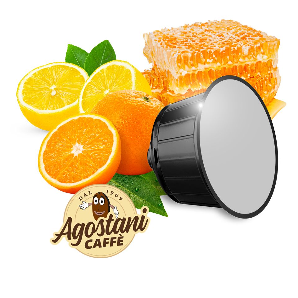 Bild von 16 Capsule Ginseng Agostani Big Miele Limone compatibili Nescafé Dolce Gusto