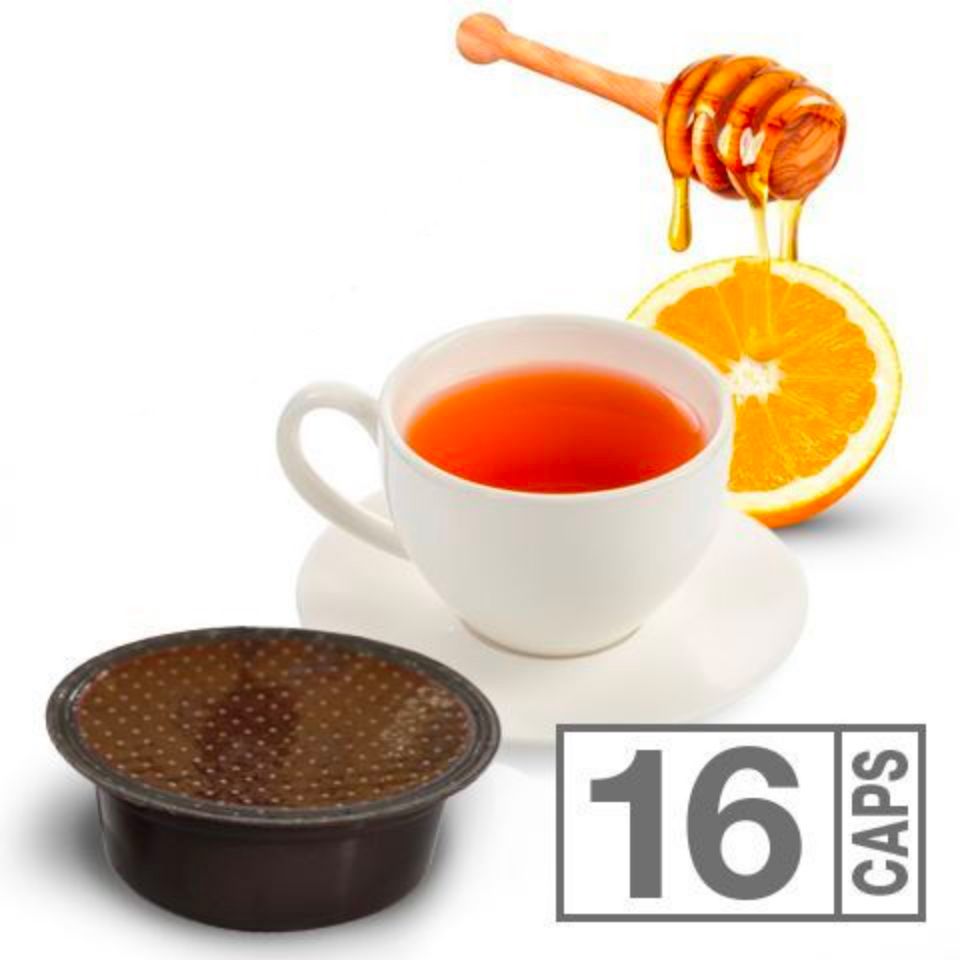 Bild von 16 Kapseln Kamillentee, Honig und Orange Agostani SMALL kompatibel Lavazza a Modo Mio Bild von 16 Kapseln Kamillentee, Honig und Orange Agostani SMALL kompatibel Lavazza a Modo Mio