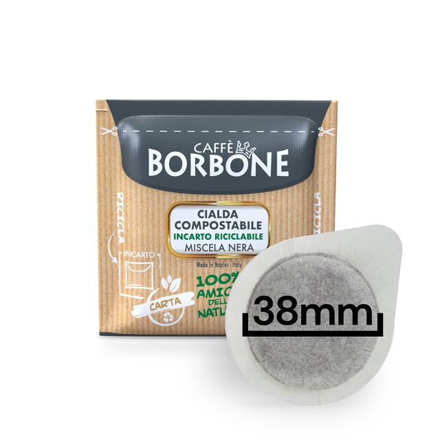 Bild von 100 Cialde caffè Borbone miscela NERA filtrocarta  38 mm 