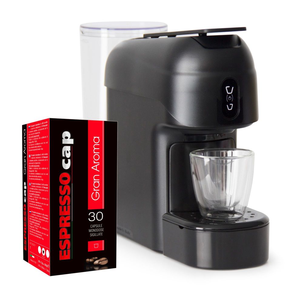 Bild von Macchina Caffè Alba Nera (per sistema a cialde Espresso Cap) + 120 capsule Gran Aroma
