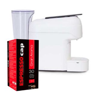 Zeige Details für Macchina Caffè Alba Bianca (per sistema a cialde Espresso Cap) + 120 capsule Gran Aroma Bild von Macchina Caffè Alba Bianca (per sistema a cialde Espresso Cap) + 120 capsule Gran Aroma