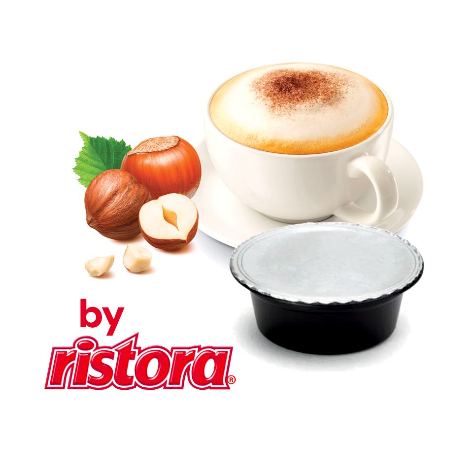 Bild von 16 Kapseln cappuccino Aroma Haselnuss Agostani SMALL kompatibel Lavazza a Modo Mio