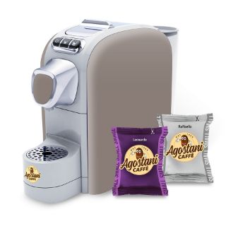 Bild von Angebot: Agostani Small Cup Kaffeemaschine sabbia + 200 Agostani Kaffeekapseln smallani Small Line Kapseln