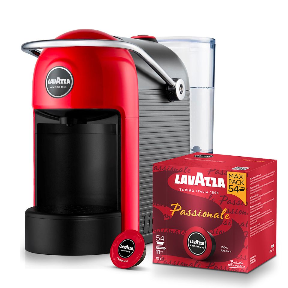Bild von Angebot: Kaffeemaschine JOLIE Red + 216 Kapseln Lavazza A Modo Mio Passionale mit kostenlosem Versand