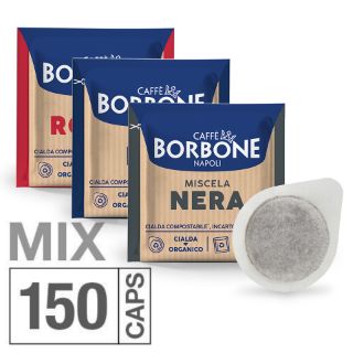 Bild von SONDERANGEBOT: 150 Kaffeepads 44 mm MIX ESE caffè Borbone mit Versand kostenlos 