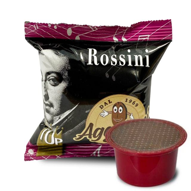 Bild von 50 Kaffeekapseln Agostani Rossini kompatibel Kaffeemaschinen Lavazza BLUE und Lavazza In Black