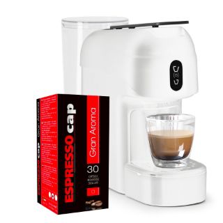 Bild von Macchina Caffè Alba Bianca (per sistema a cialde Espresso Cap) + 120 capsule Gran Aroma