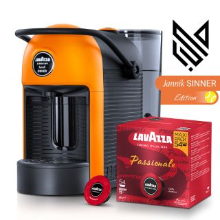 Bild von Angebot: Lavazza Jolie Jannik Sinner Edition Kaffeemaschine + 216 Lavazza A Modo Mio Passionale Kapseln