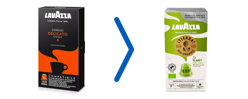 Die Kunststoffkapseln Lavazza Delicato werden nicht mehr hergestellt und Lavazza hat sie durch die neuen Aluminiumkapseln Tierra For Planet.
